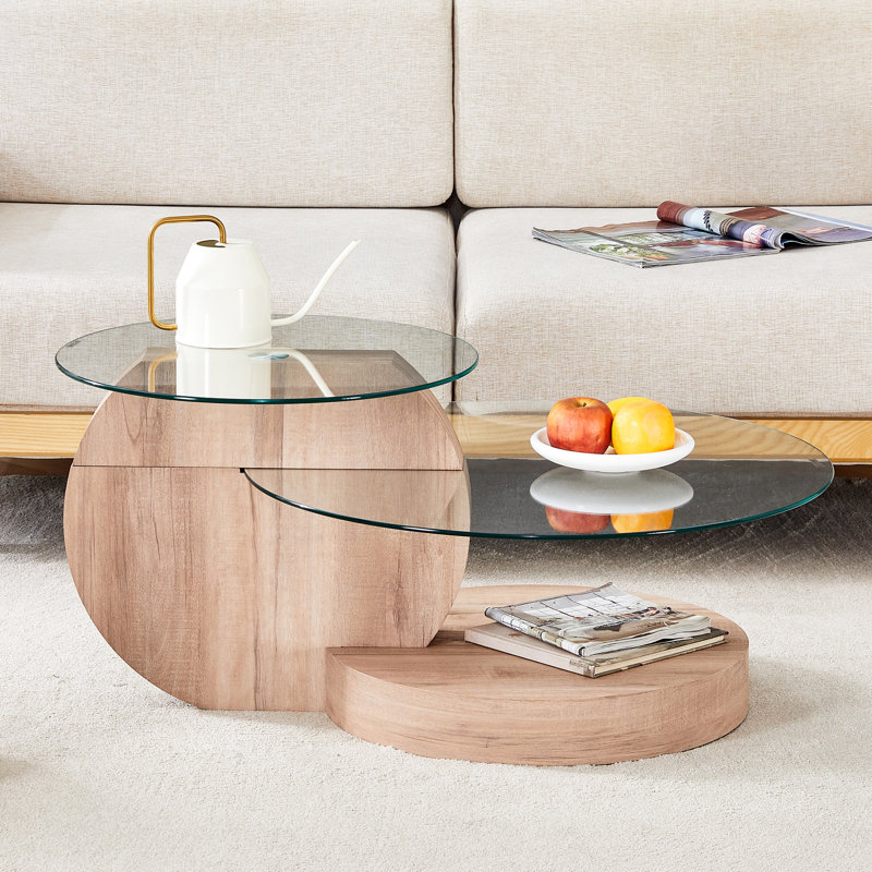 Table basse Varese, Clair, H 17 po x l 35,4 po x P 27,5 po, Bois clair