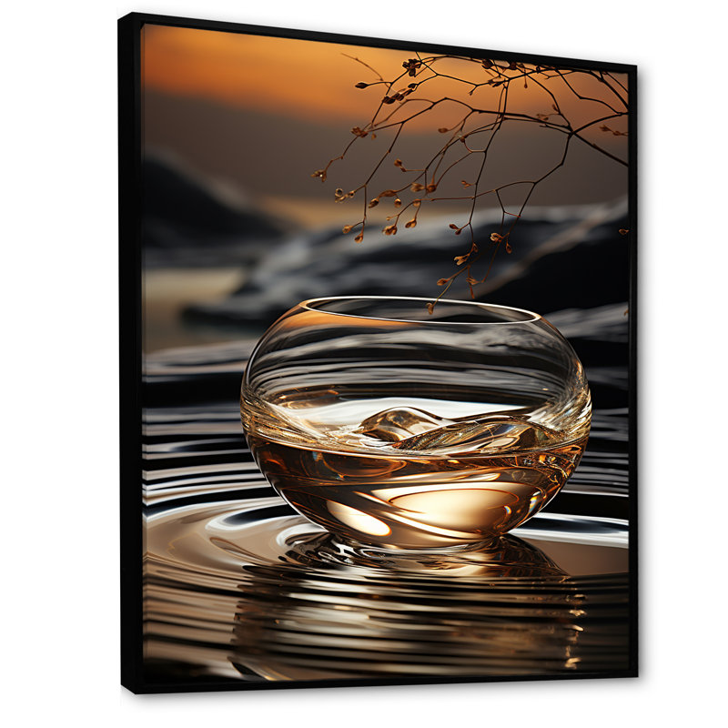 Bronze Brilliance vase Harmony - Abstract Still Lifes, art mural, Cadre flottant noir, H 40 po x l 30 po x P 1,5 po