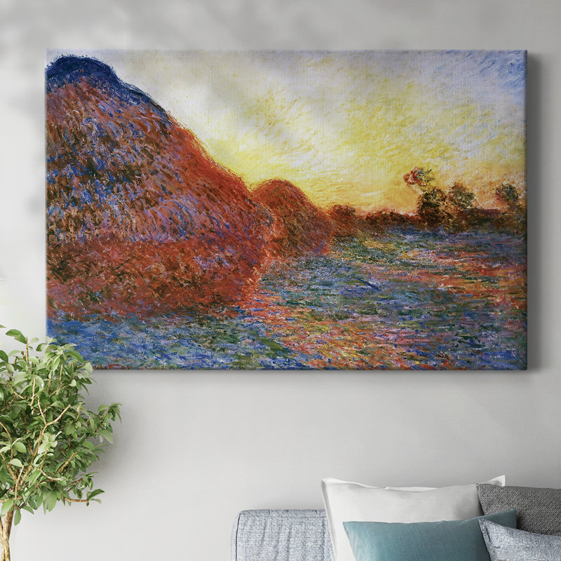 Grainstacks, 1891-Gallery Wrapped Canvas, 32" H x 48" W