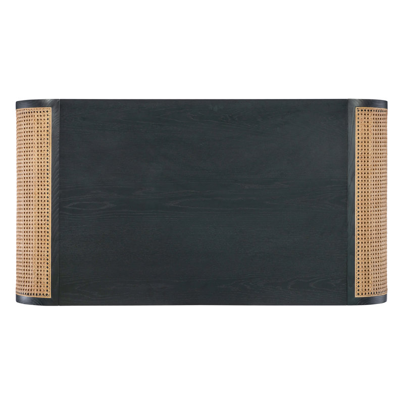 Cain Black Oak Rectangular Coffee Table with Shelf