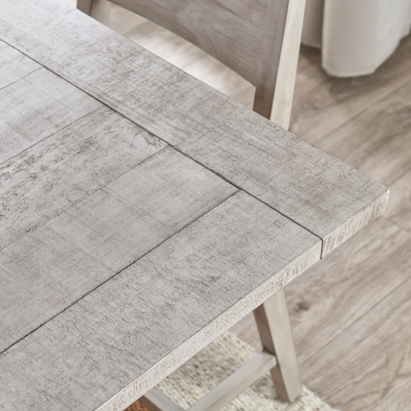 Driftwood Extendable Dining Table, Distressed Ivory