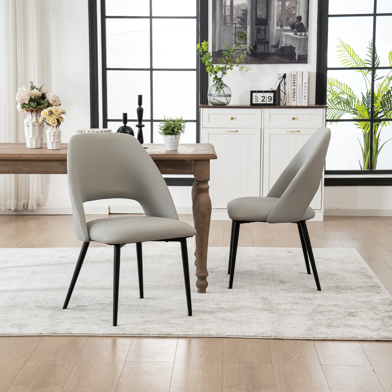 Chaise d'appoint rembourrée Modern, Mélange de polyester gris