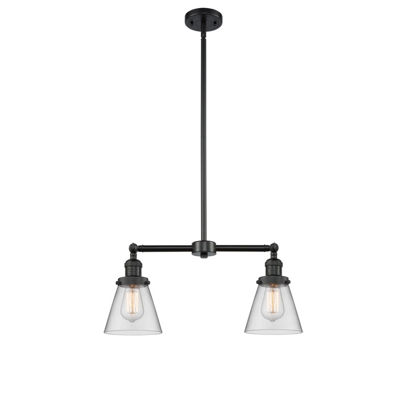 Stonecipher 2 - Light Kitchen Island Pendant, Clear, No Bulb Included, Matte Black