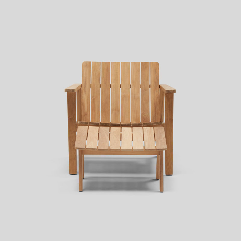 Haven Teak Outdoor Adirondack Chair with Ottoman