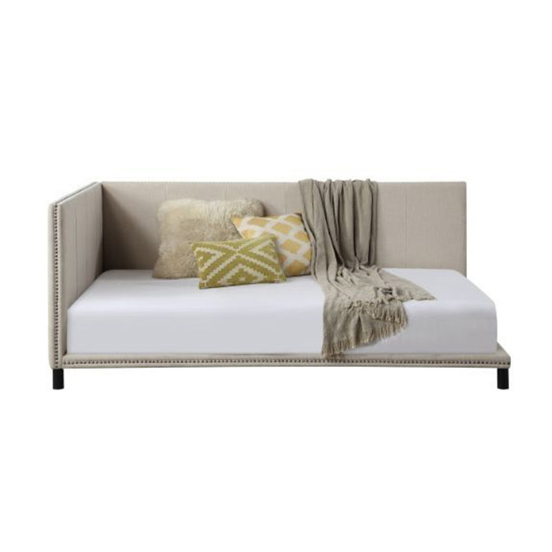 Cochrane Upholstered Full Daybed in Beige, Oak