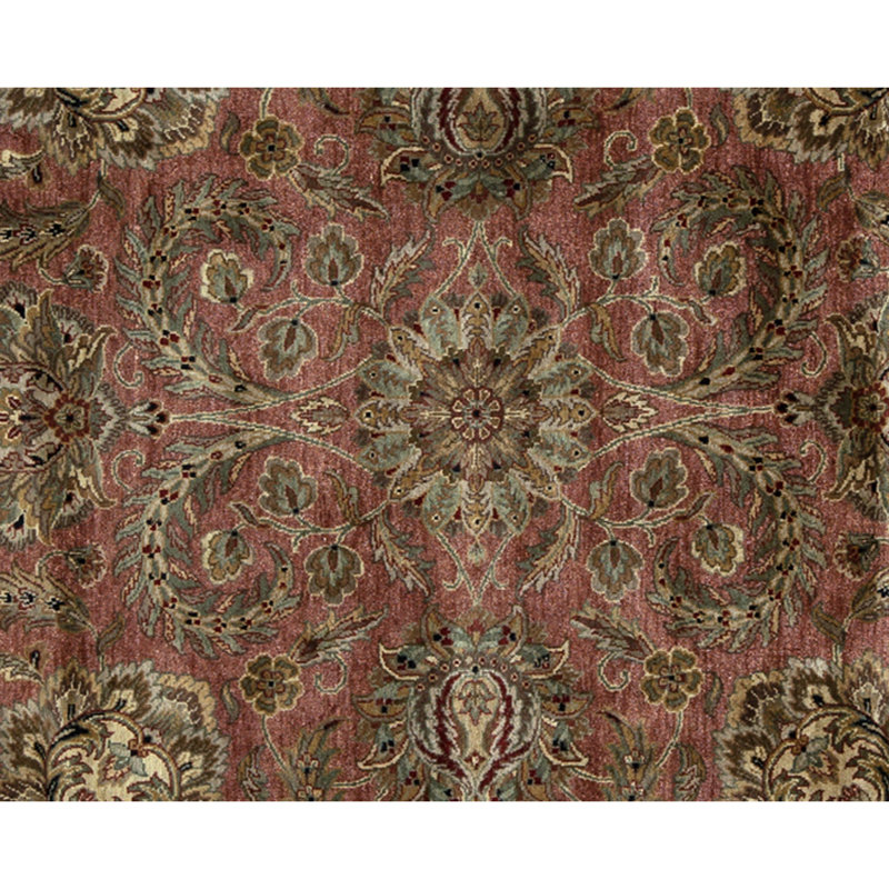 Hand Knotted Wool Oriental Area Rug in Rust And Ivory