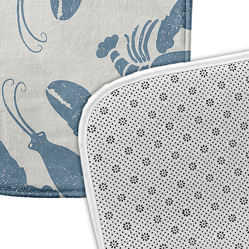 Tapis de bain Nautical Nights, L 17 po x L 24 po, Bleu