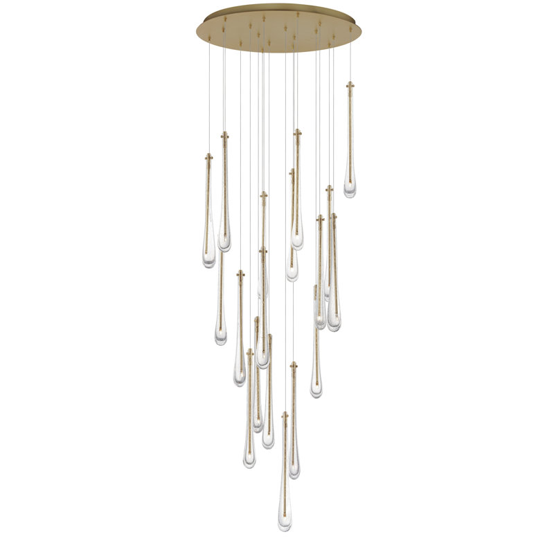 Luminaire suspendu à 18 lumières, Or