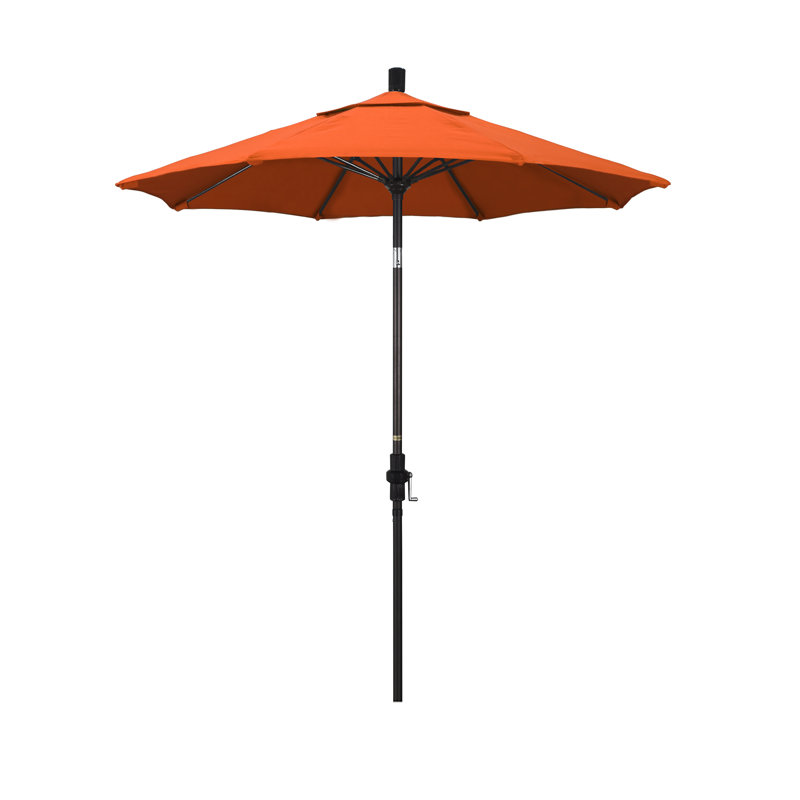 Parasol de marché 7,5 pi Brent, Toile Sunbrella® Melon, Noir, noir, noir, noir