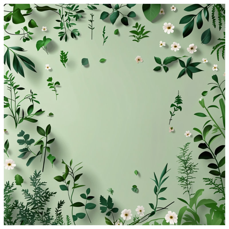 Tapisserie murale «Greenery» - décoration murale florale, 50in H x60in W with 4 Grommets