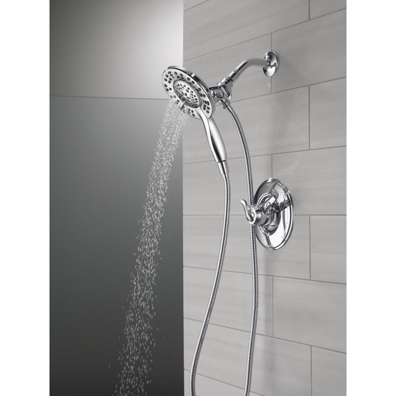 Linden 17 Series Dual-Function Shower Faucet, Shower Trim Kit with 4-Spray In2ition 2-in-1 Dual Hand Held Shower Head with Hose, Chrome (Valve Not Included)