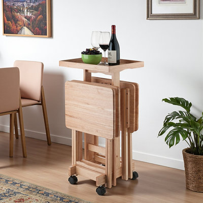 Ensemble de tables à collation 6 pièces en bois au fini naturel Turner, H 25,96 po x L 18,93 po x P 15,7 po