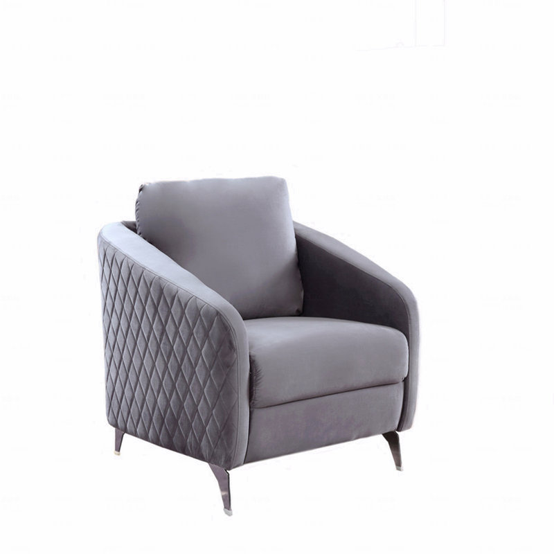 Modern Chic Accent Armchair, Bedroom Chair, Gray