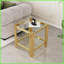 Table basse à double couche en verre trempé peu encombrant avec cadre en acier inoxydable miroir, facile à nettoyer-380310019