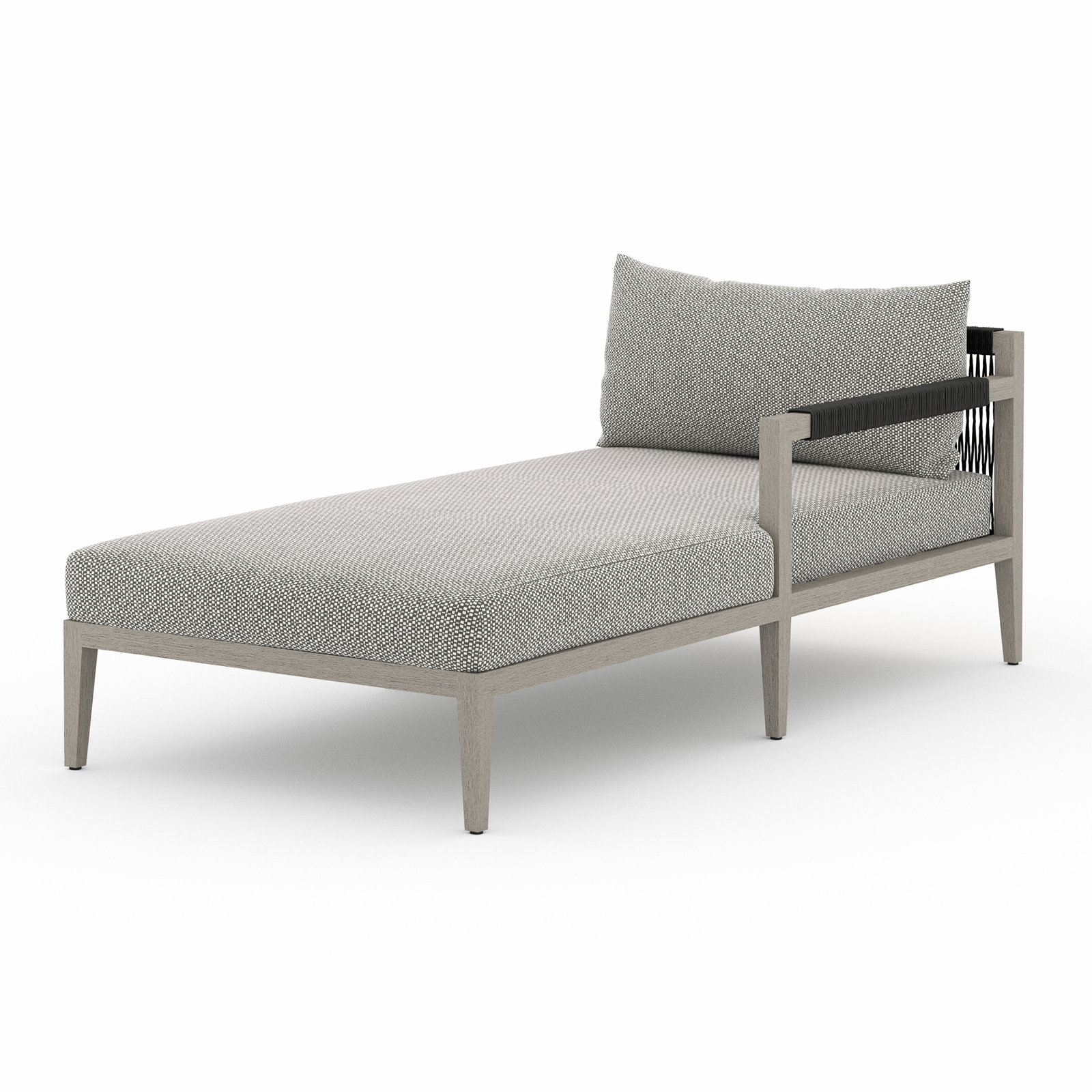 Nida 33'' Outdoor Aluminum Chaise Lounge, Weathered Gray/Dark Gray, Ash