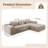Balli 105'' Upholstere Boneless Compression Sofa, 2-Piece Corduroy Sofa Free Combination Cloud Sofa, No Assembly Required Modular Sectional Sofa Couch for Living Room, Deep Seat-1421451266-1421451268