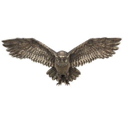 21,65 po L en résine de polyester hibou volant Steampunk, bronze