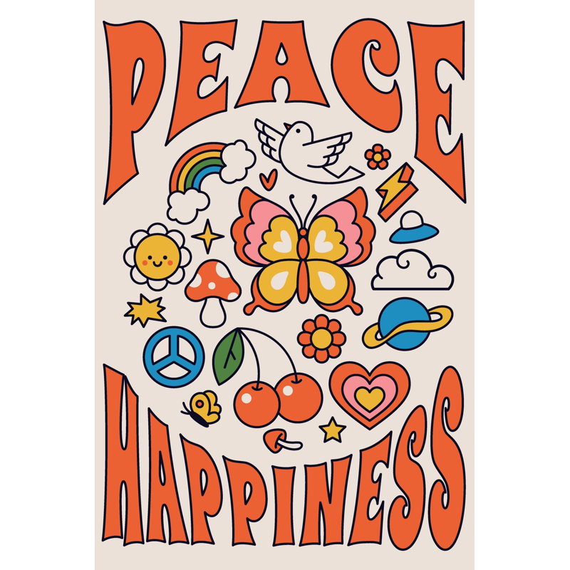Peace And Happiness by Vatrushka67 - Wrapped Canvas Print, 46cm H x 30cm W