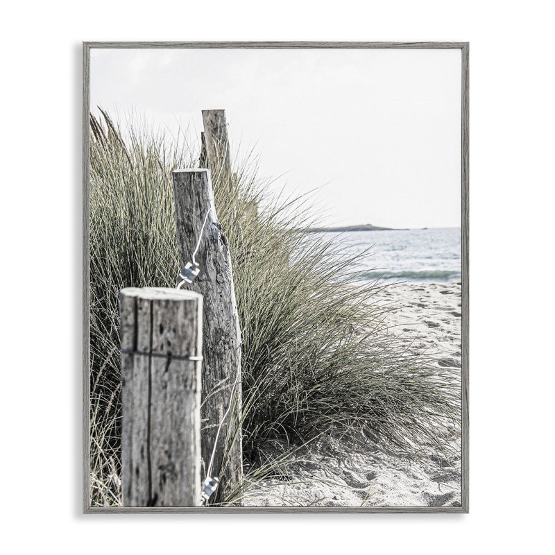 Paysage de plage côtière par Incado, H 14 po x l 11 po x P 1,5 po, Estampe numérique Farmhouse