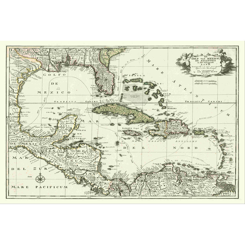 Carte du golfe du Mexique, H 8 po x l 12 po