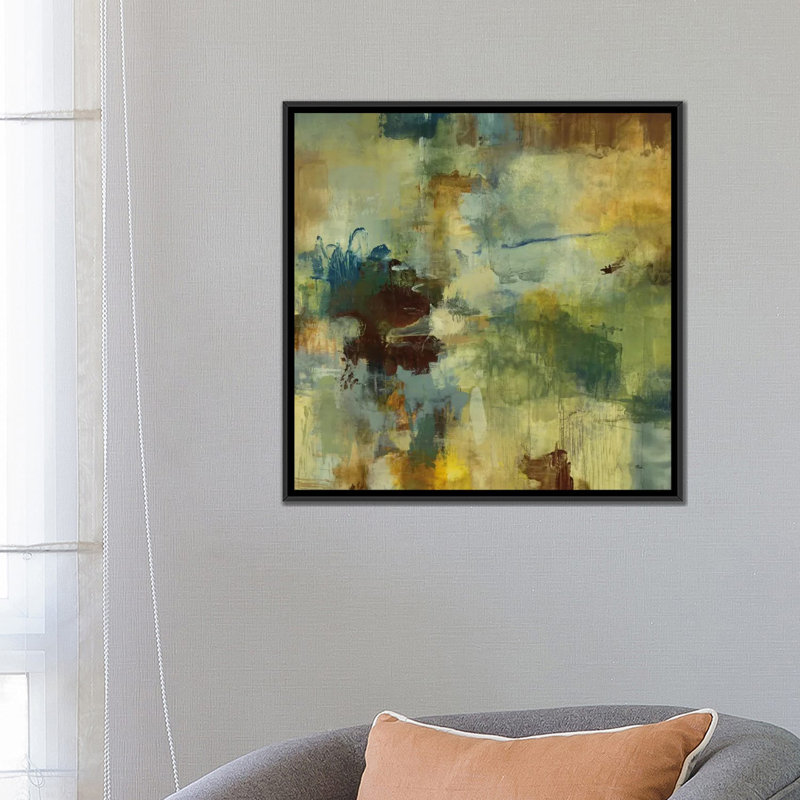 «Skyliner I» par Randy Hibberd, reproduction sur toile, H 18 po x l 18 po x P 1,5 po, Toile encadrée noire, Pas de tapis