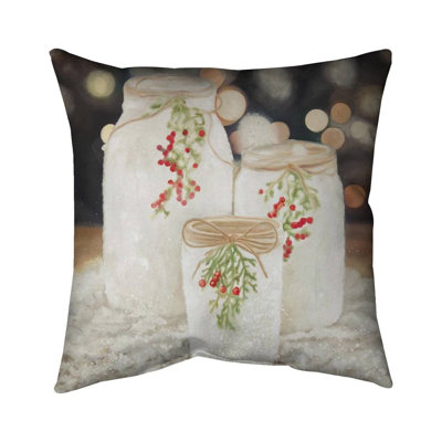  Christmas Candles Square Throw Pillow