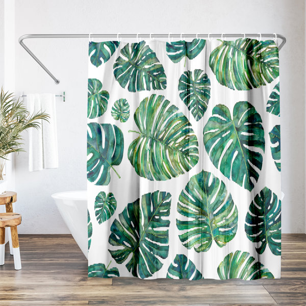 Colorful Leaf Shower Curtain Modern Fabric Shower Curtains Decor Bathroom  Waterproof Blue and Green Shower Curtain With Hooks Gift for Mom 