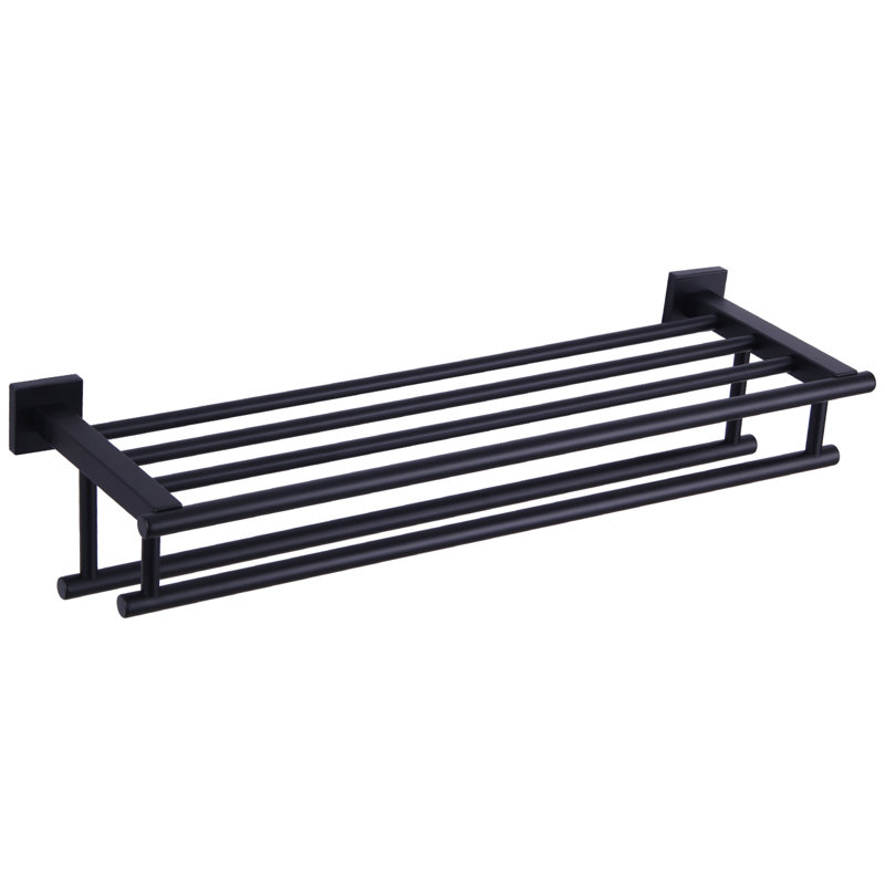 Wall-Mounted Towel Rack, Matte Black, 5.13'' H x 23.62'' W x 7.9'' D