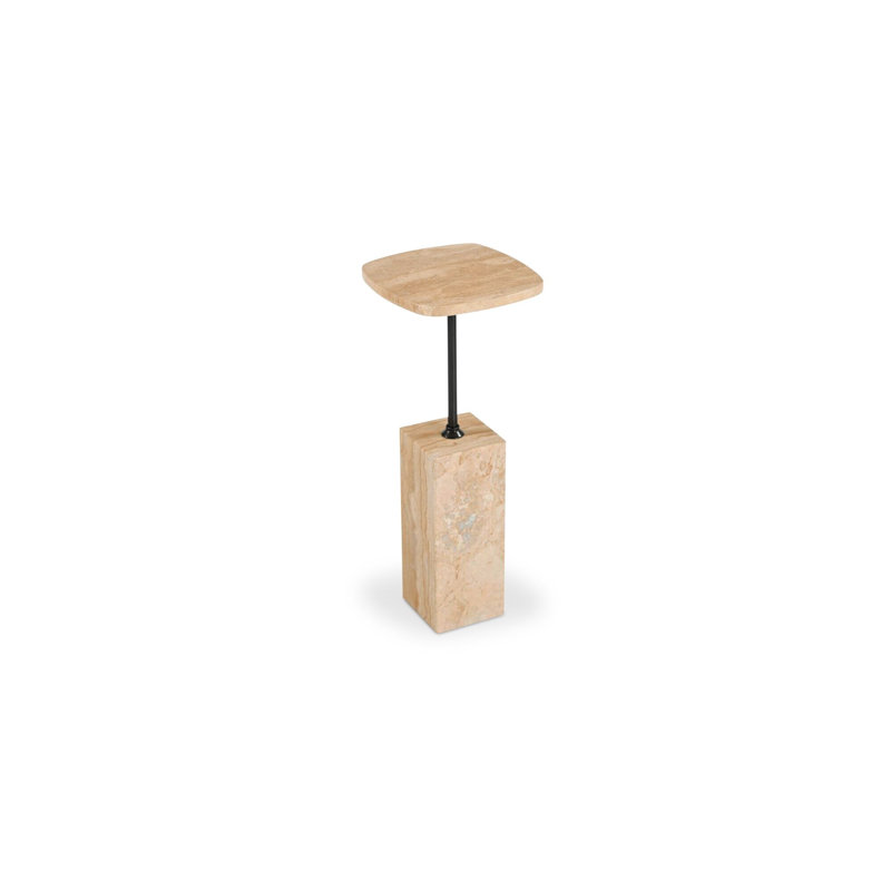 Caro Stone End Table, Beige