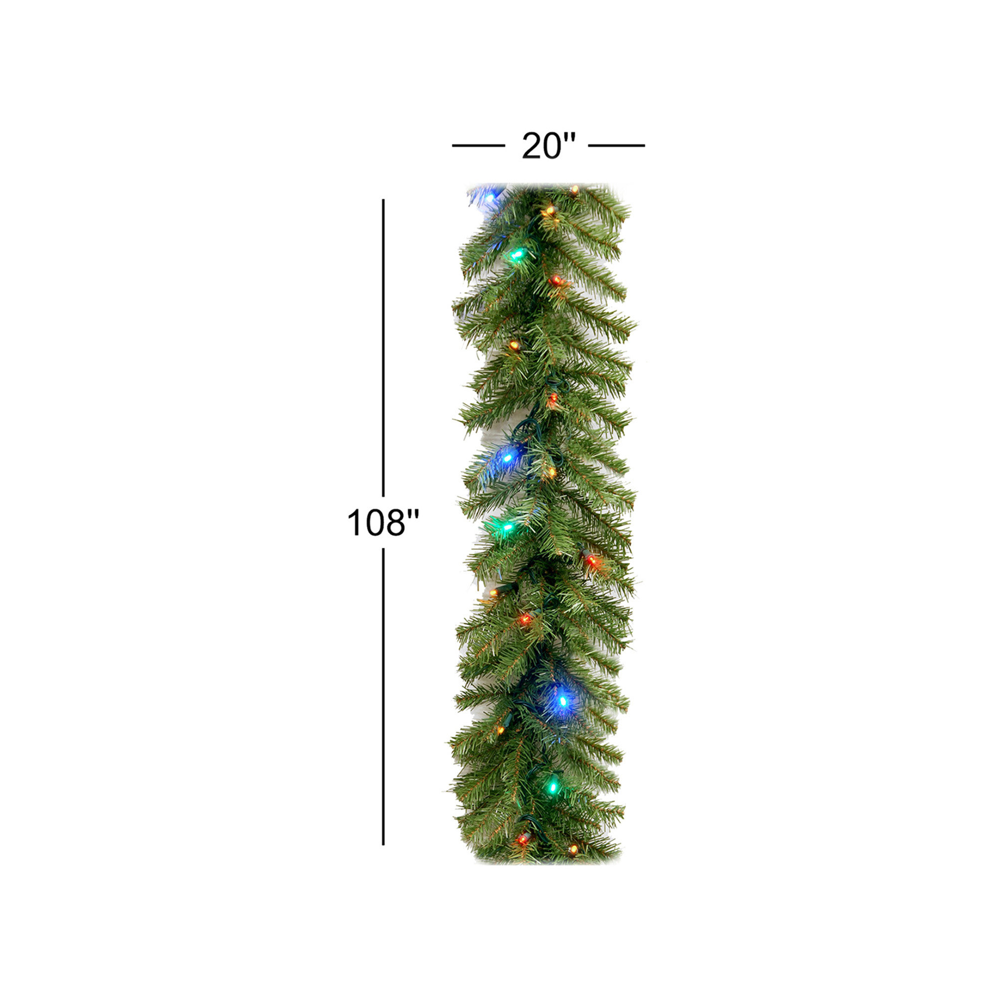 The Holiday Aisle® 9ft. Norwood Fir Garland with Dual Color LED Lights