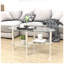 Table basse moderne ovale en verre avec pieds en acier inoxydable-18991109