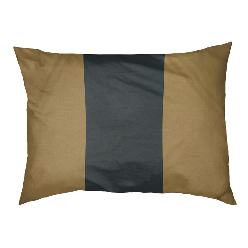 Coussin rectangulaire designer Minnesota, Grand (L 40 po x l 50 po), Or / gris acier