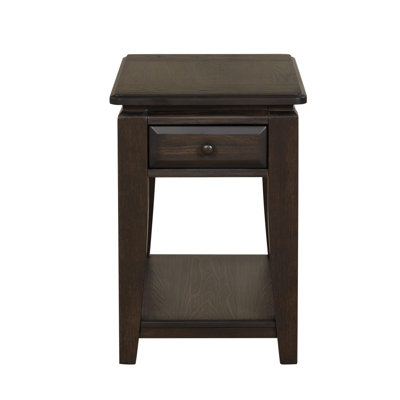 Mahogany Traditional Chairside Table W/ Storage