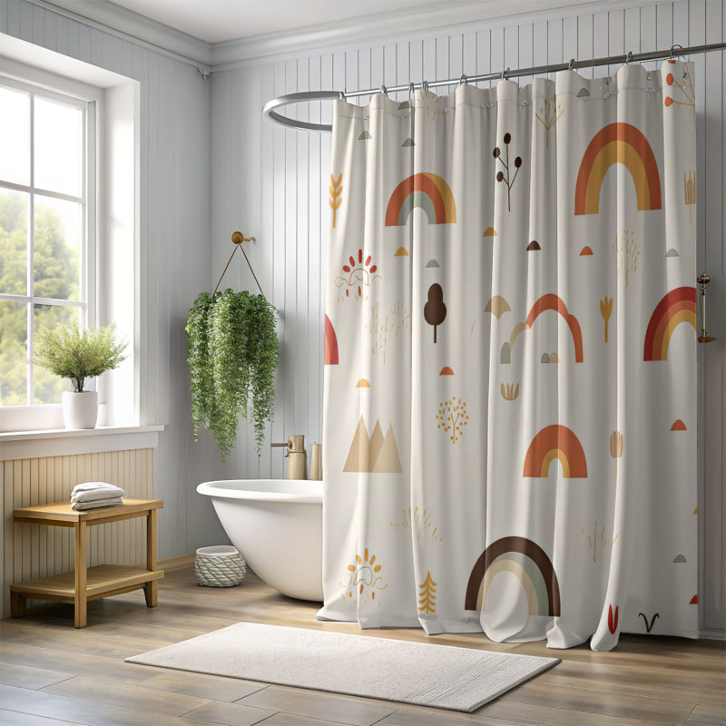 Rideau de douche Butterfly Garden - Premium, H 74 po x l 71 po
