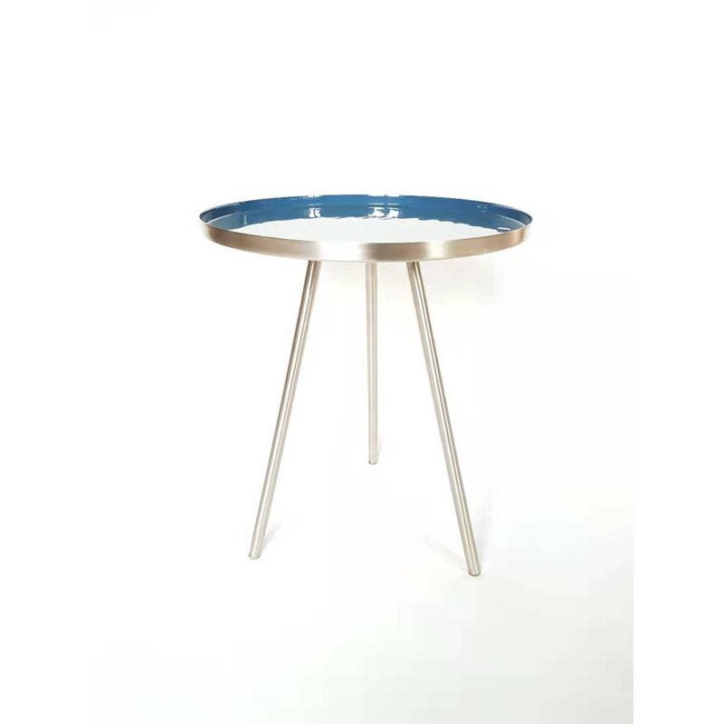 Roger Tray Top End Table, Brass, Blue
