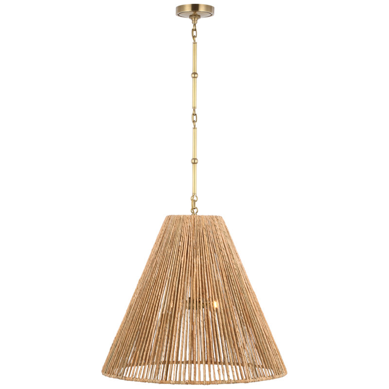 Goodman Pendant by Thomas O'Brien, 22.75" H x 24" W x 24" D, Hand Rubbed Antique Brass
