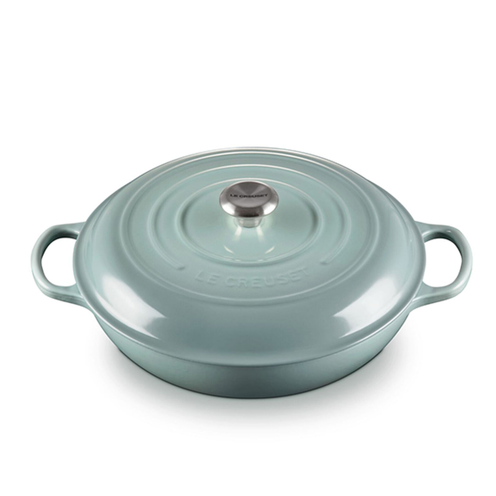Le Creuset Signature Enameled Cast Iron Braiser with Lid, 5 quarts, Sea Salt