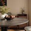 Petite table de cuisine ronde noire 43 po, placage de frêne, non fini, piédestal ultra stable en bois massif, surface lisse, peu encombrant-299012472