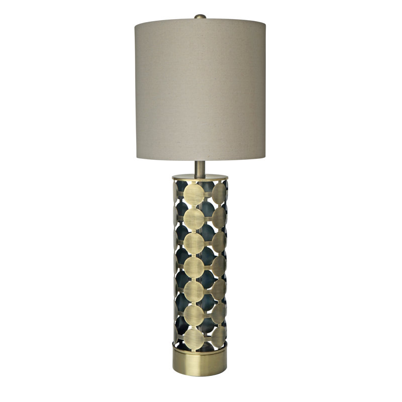 Transitional 1 Light Geometric Pattern Table Lamp