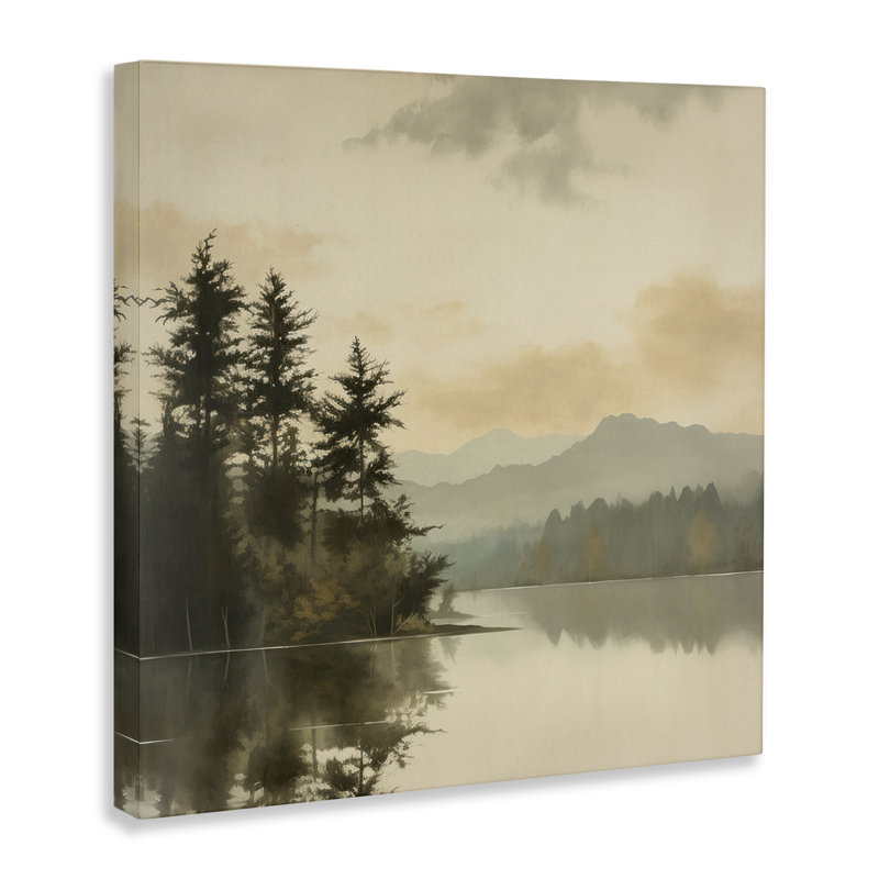 «Beige Mountain Landscape» par Irena Orlov, reproduction d'art sur toile tendue, H 30 po x l 30 po