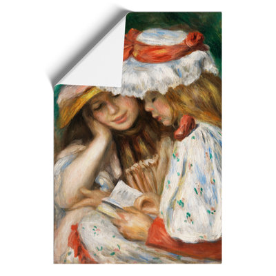 Two Girls Reading by Pierre-Auguste Renoir - Unframed Painting