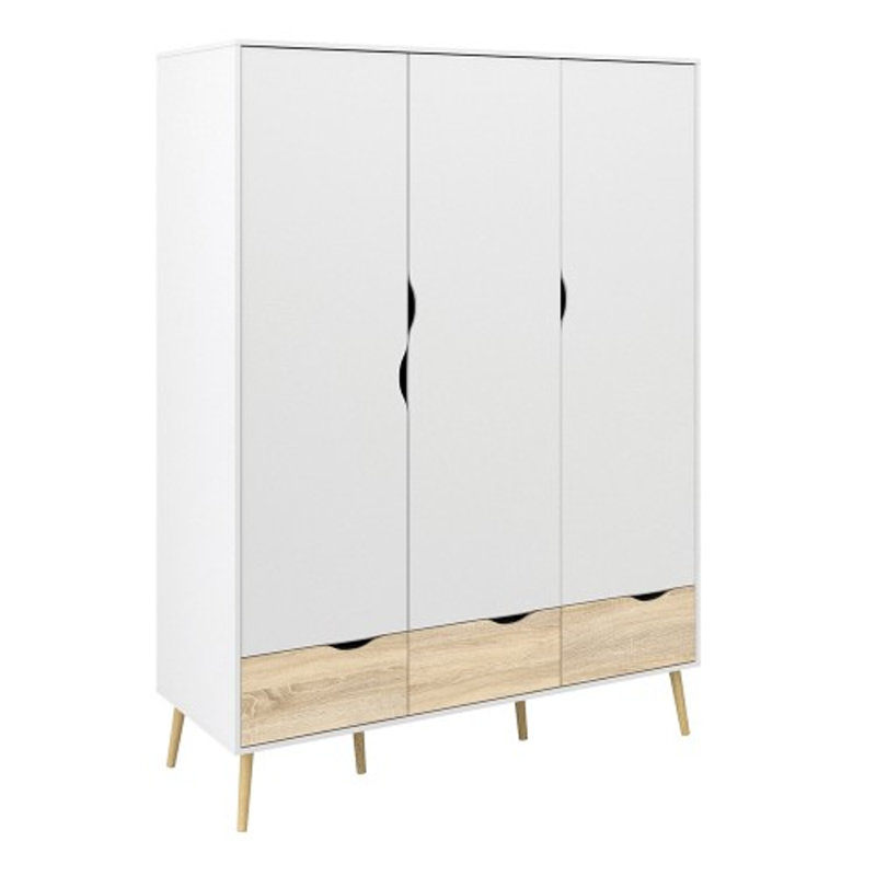 Rodgers 3 Door Solid Wood Wardrobe