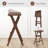 Bar Stools Set of 4 30'' Folding Bar Height Stools w/ Saddle Seat & Footrest