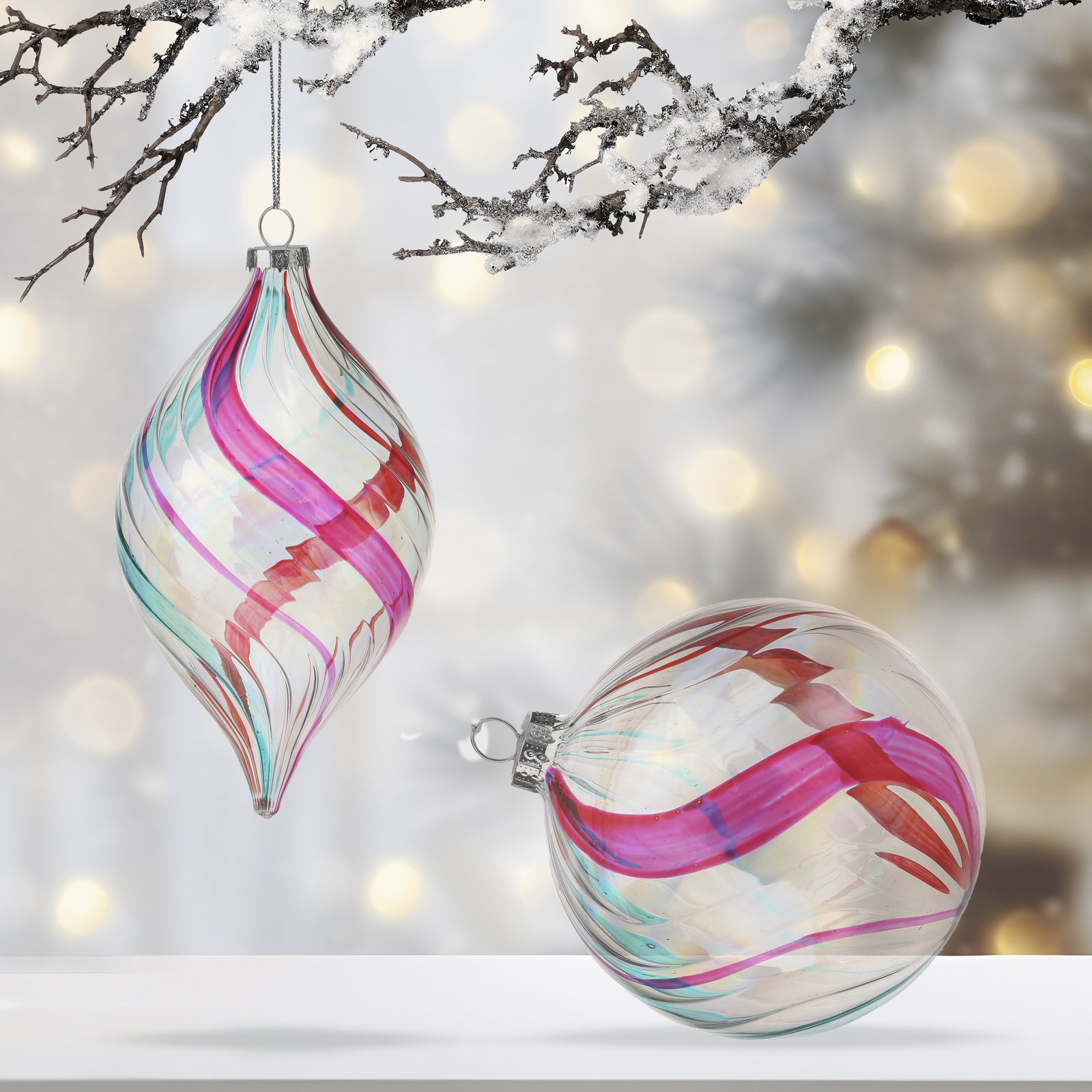 4-5.5" Glass Swirl Retro Finial