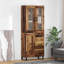  Highboard With Drawer 2 Pcs Old Wood Engineered Wood And Glass-656358243