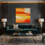 «Geometric Abstraction 70», art mural sur toile brune-120508862
