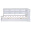 Lit de jour en bois simple avec 2 tiroirs, lit de jour avec tablette de rangement et ports de chargement USB, blanc