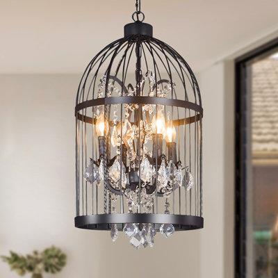 Luminaire suspendu géométrique en cage à 4 lumières Felechia