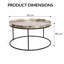 Set of 2 Silver Round Metal Coffee Tables