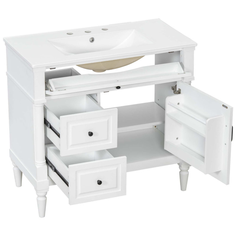 Meuble-lavabo 36 po avec lavabo, Blanc